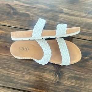 Cliffs by WHITE MOUNTAIN White Braided Double-Strap Slide Sandals